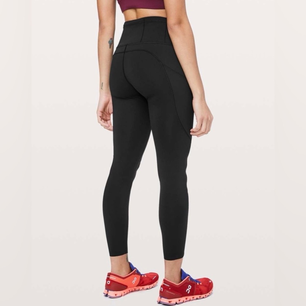 Lululemon Leggings Fast & Free 7/8 Tight II 25" Black 4 - Picture 2 of 7